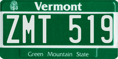 VT license plate ZMT519