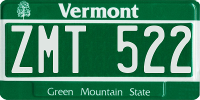 VT license plate ZMT522