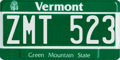 VT license plate ZMT523