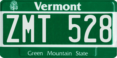 VT license plate ZMT528