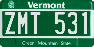 VT license plate ZMT531