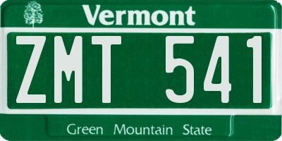 VT license plate ZMT541