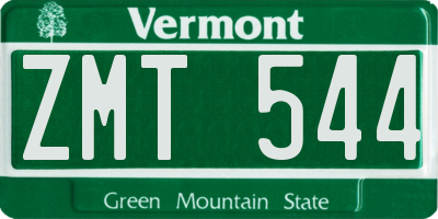 VT license plate ZMT544