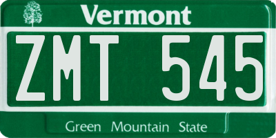 VT license plate ZMT545