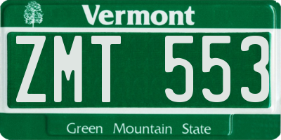 VT license plate ZMT553
