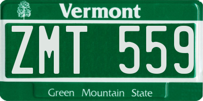VT license plate ZMT559