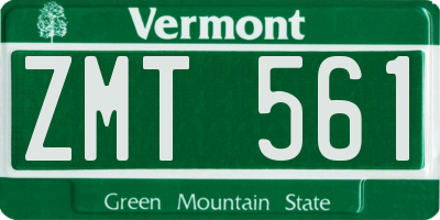 VT license plate ZMT561
