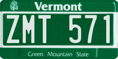 VT license plate ZMT571