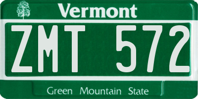 VT license plate ZMT572