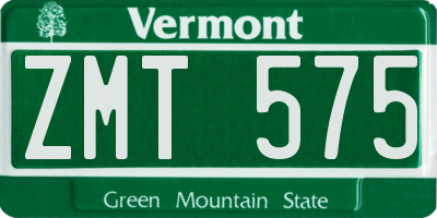 VT license plate ZMT575