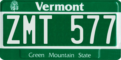VT license plate ZMT577
