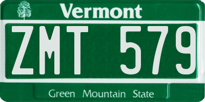 VT license plate ZMT579