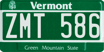 VT license plate ZMT586
