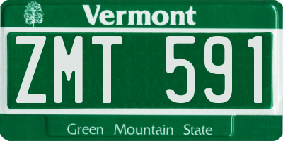 VT license plate ZMT591