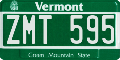 VT license plate ZMT595