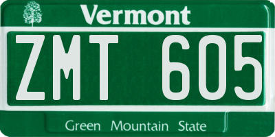 VT license plate ZMT605