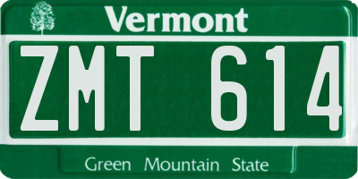 VT license plate ZMT614