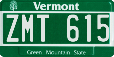 VT license plate ZMT615