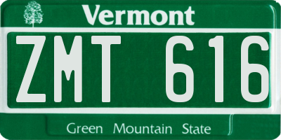 VT license plate ZMT616