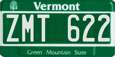 VT license plate ZMT622