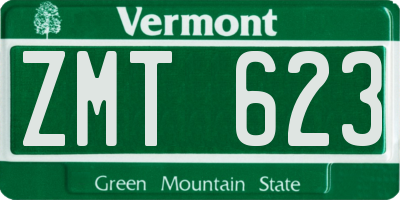 VT license plate ZMT623