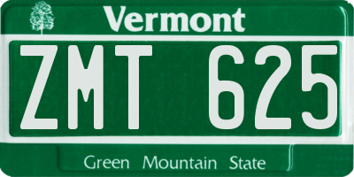 VT license plate ZMT625