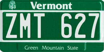 VT license plate ZMT627