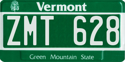 VT license plate ZMT628