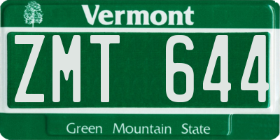 VT license plate ZMT644