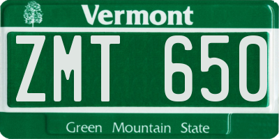 VT license plate ZMT650