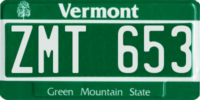 VT license plate ZMT653