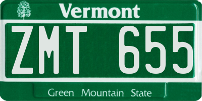 VT license plate ZMT655