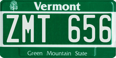 VT license plate ZMT656