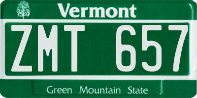 VT license plate ZMT657