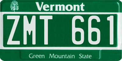 VT license plate ZMT661