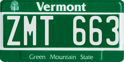 VT license plate ZMT663
