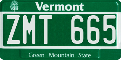 VT license plate ZMT665