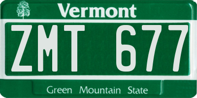 VT license plate ZMT677