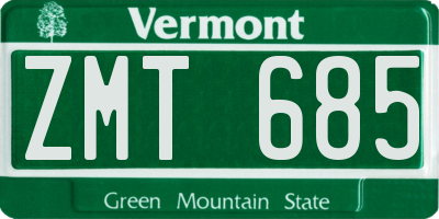 VT license plate ZMT685