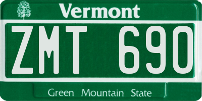 VT license plate ZMT690