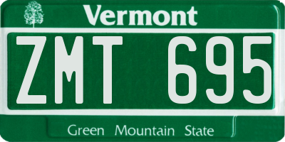 VT license plate ZMT695