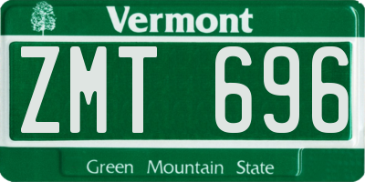 VT license plate ZMT696