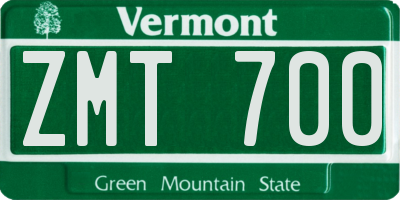 VT license plate ZMT700
