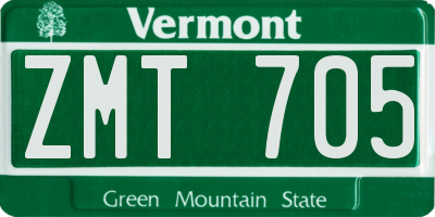 VT license plate ZMT705