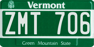 VT license plate ZMT706