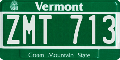 VT license plate ZMT713