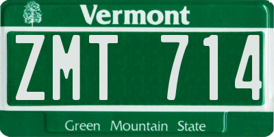 VT license plate ZMT714