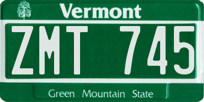 VT license plate ZMT745