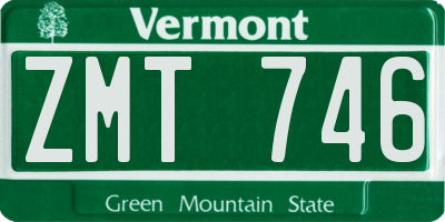 VT license plate ZMT746
