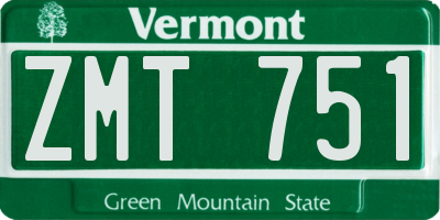 VT license plate ZMT751